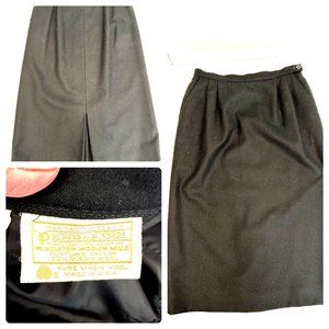 Vintage Pendleton Lined Virgin Wool Black Womens Size 12 Skirt
